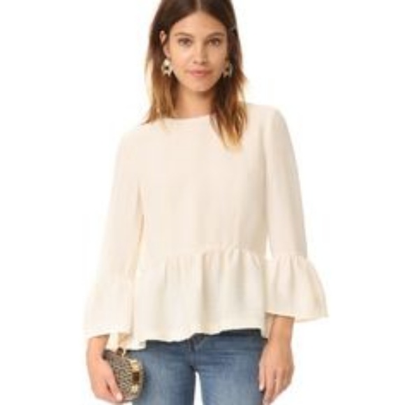 Club Monaco Tops - {Club Monaco} Cream Peplum Blouse